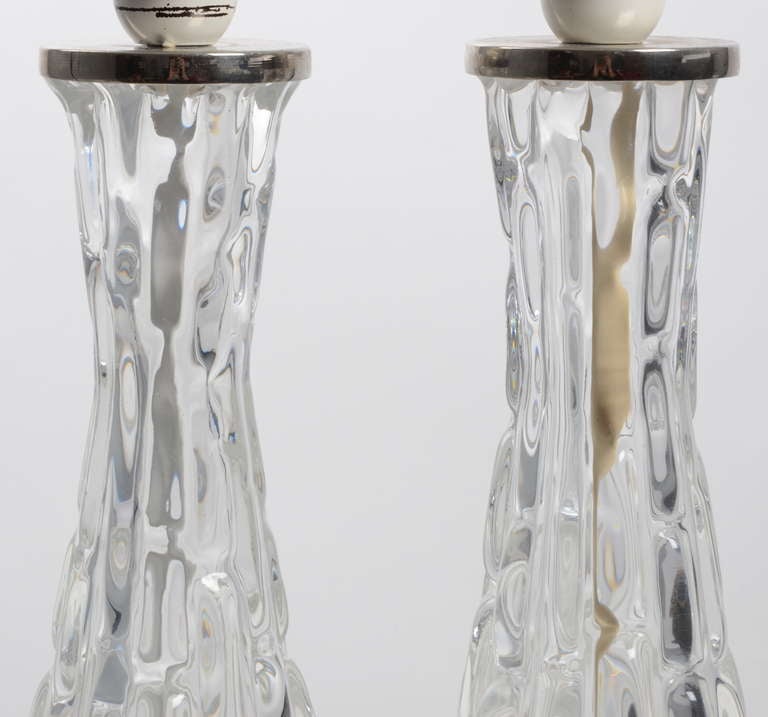 Mid-20th Century Table Lamps by Carl Fagerlund for Orrefors, Sweden