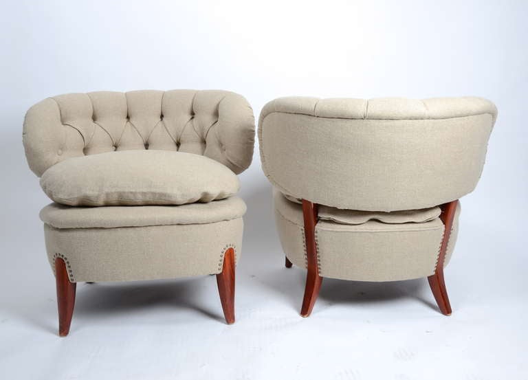 Pair of Swedish Chairs by Otto Schulz / Schultz In Excellent Condition In Stockholm, SE