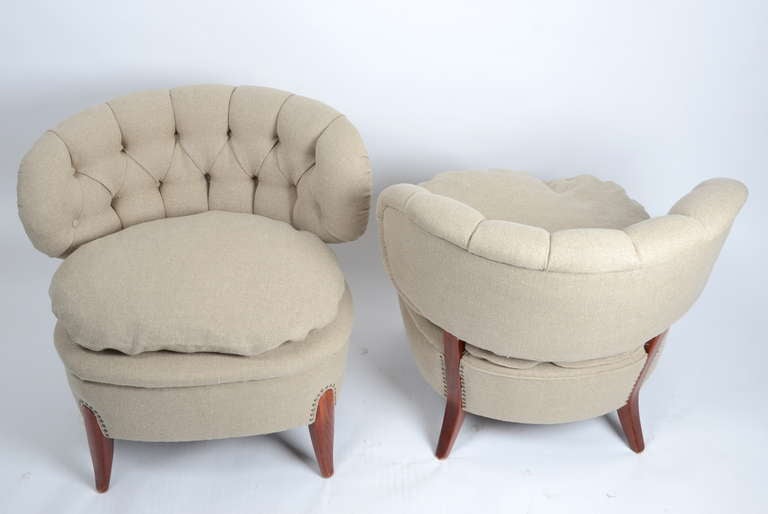 Mid-20th Century Pair of Swedish Chairs by Otto Schulz / Schultz