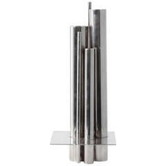 Silver Plated Tube Vase by Gio Ponti for Christofle 2