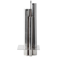 Silver Plated Tube Vase by Jacques Sitoleux for Christofle