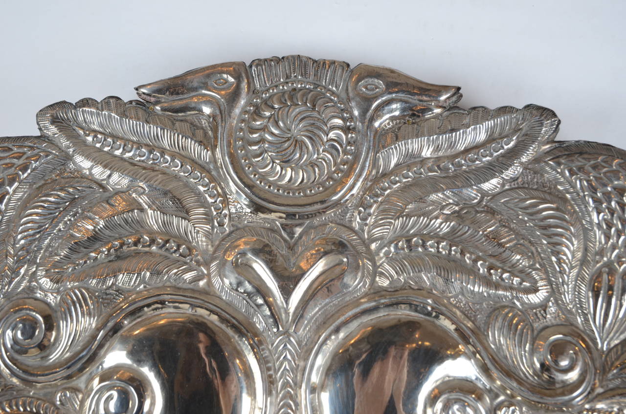 Mirror with frame in silver, South/Central America. Late jugend / Art Nouveau, 1920/30´s. Hallmarks: MMH 900. 

World-wide shipping is included in the price