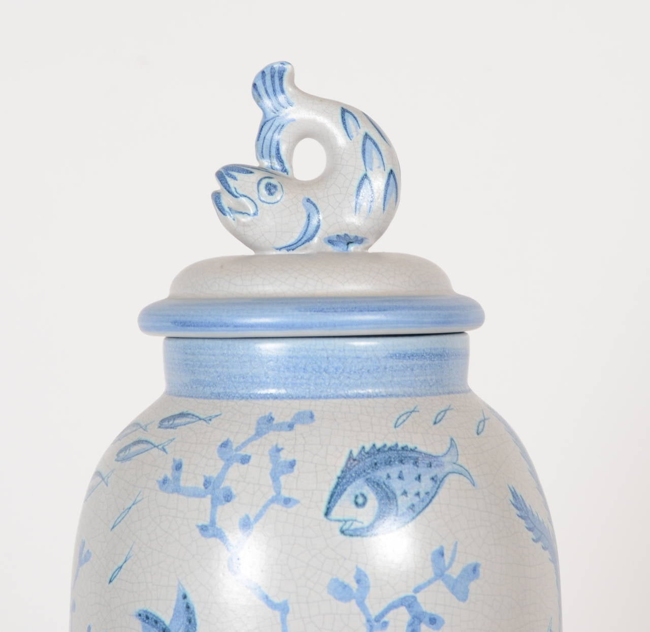 Scandinavian Modern Urn, faience, by Eva Jancke- Björk for Bo fajans, Sweden, 1930´s. H 80 cm/31, 5