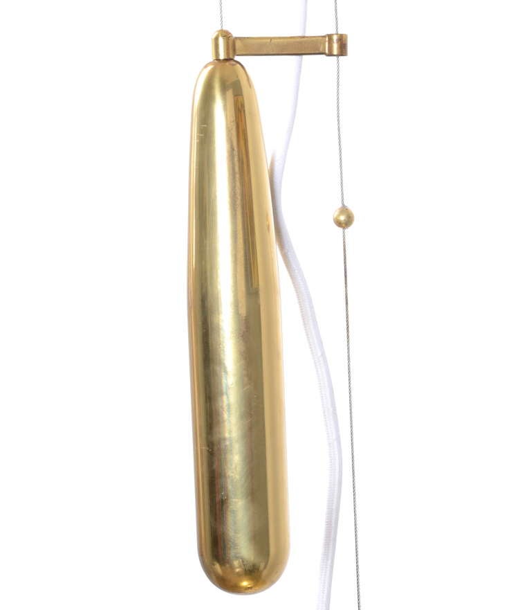 Metal Brass Pendant With Counterweight Designed By Paavo Tynell For Taito, Finland, 1950's