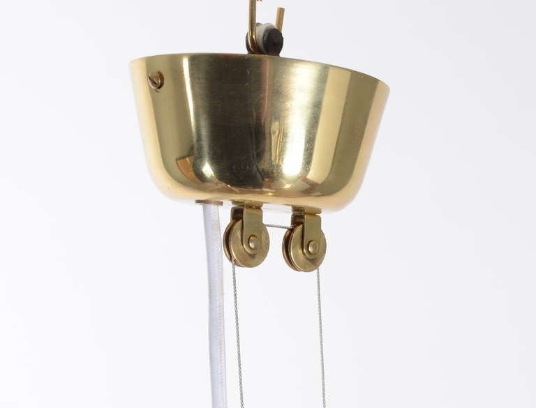 Brass Pendant With Counterweight Designed By Paavo Tynell For Taito, Finland, 1950's 1