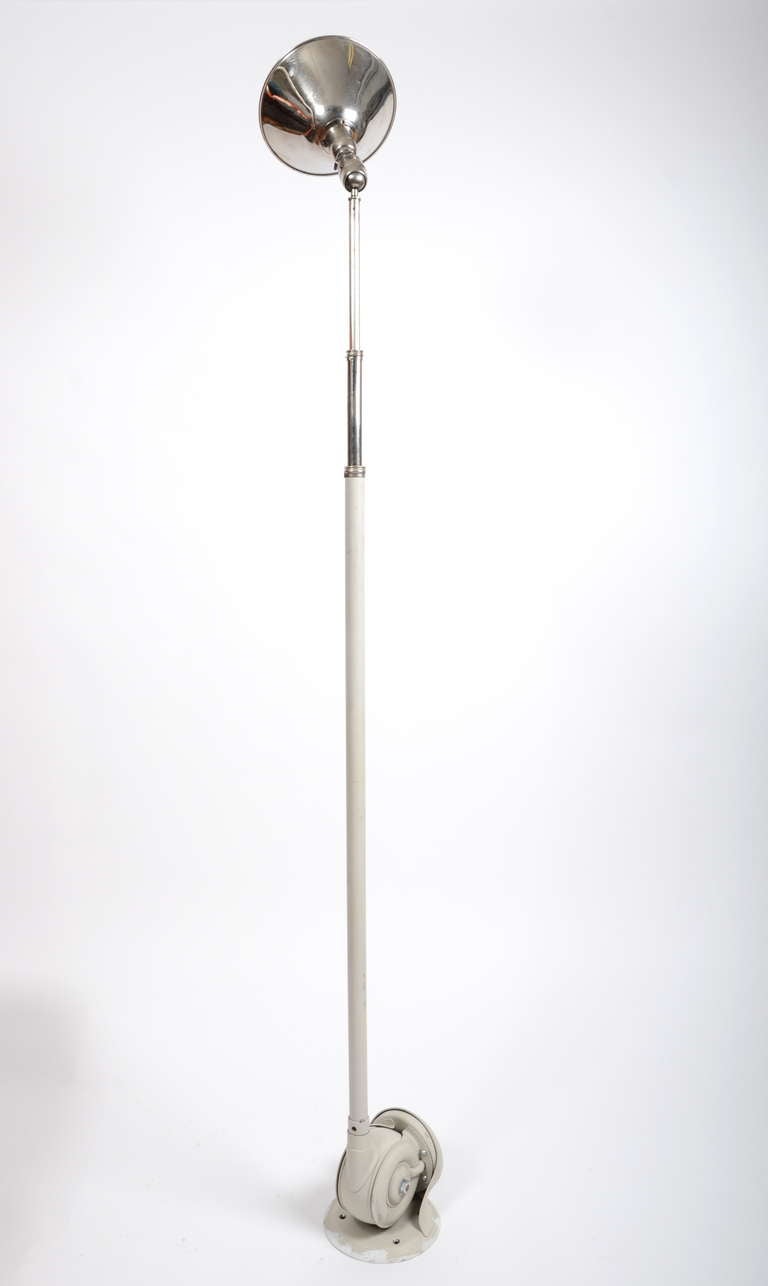 Triplex lamp in lacquered steel and aluminum designed by Johan Petter Johansson, 1930's, Sweden.  Adjustable length.