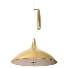 Brass Pendant With Counterweight Designed By Paavo Tynell For Taito, Finland, 1950's