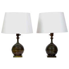 A Pair of Table Lamps in Bronze, Sweden, 1920-1930's GAB