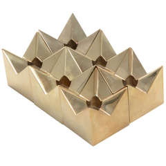 Six Brass Star Candleholders Designed by Pierre Forsell for Skultuna, 1960's