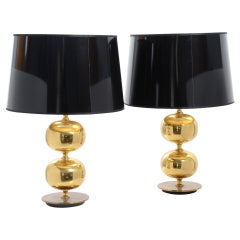 Pair of Table Lamps in Brass by Tranås Stilarmatur AB, Sweden, 1960s-1970s