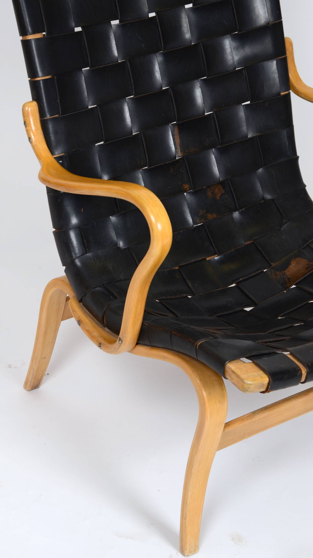 Eva Chair in Leather by Bruno Mathsson for Karl Mathsson, Sweden In Good Condition In Stockholm, SE