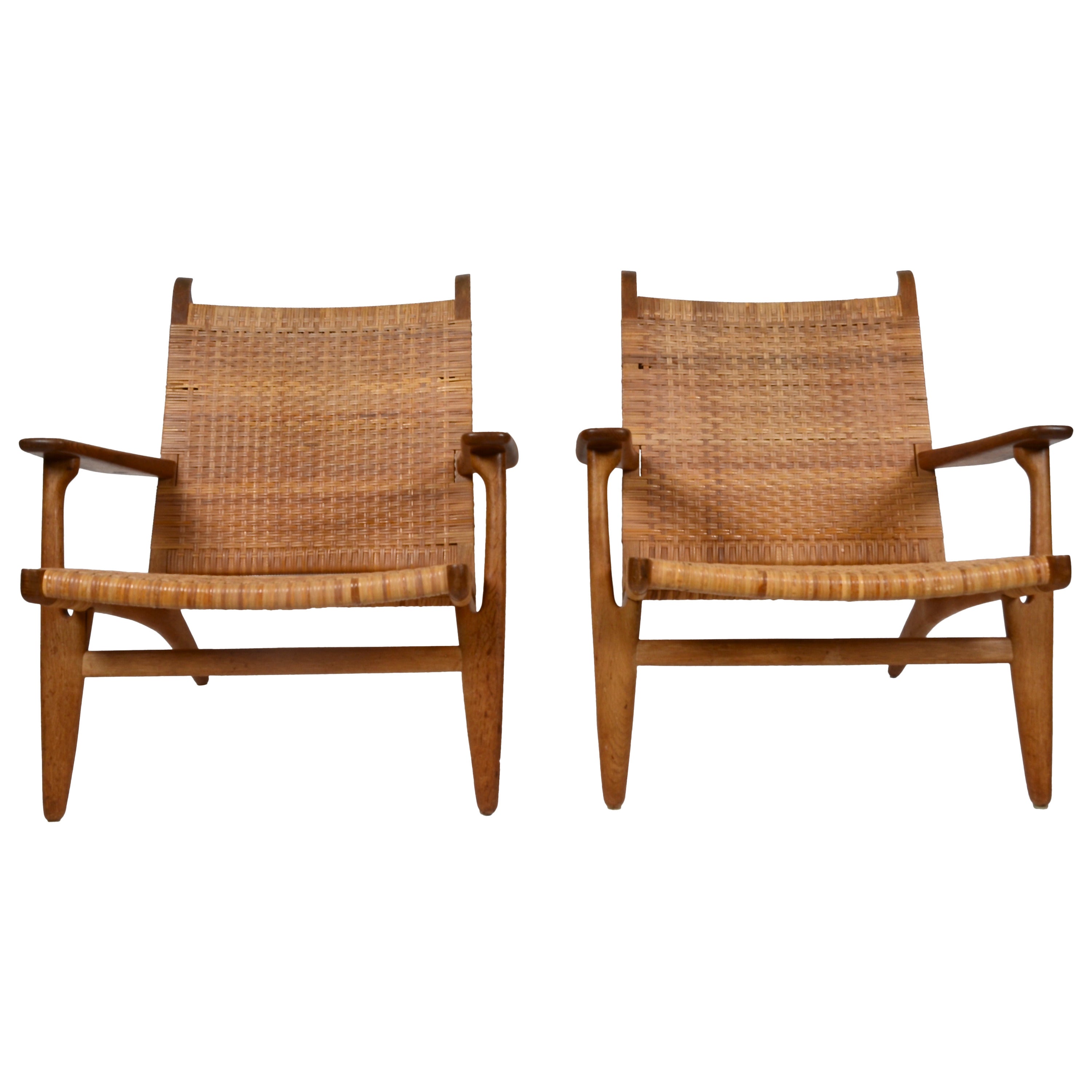 Hans J. Wegner Easy Chairs, model CH27, Carl Hansen & Son