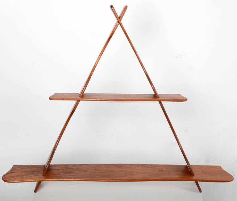 I A-frame shelf, in walnut, after Peder Moos, Denmark, 1950´s.