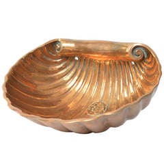 Messing / Bronze Muschelspüle / Waschbecken aus dänischem Restaurant 1920er Jahre
