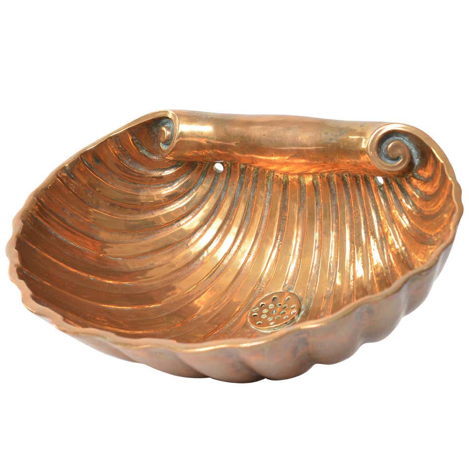 Brass / Bronze Shell Sink / Basin from Danish Restaurant 1920's at ...