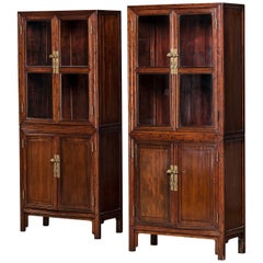 Pair of Vitrines Made of Peach Wood, 19th Century