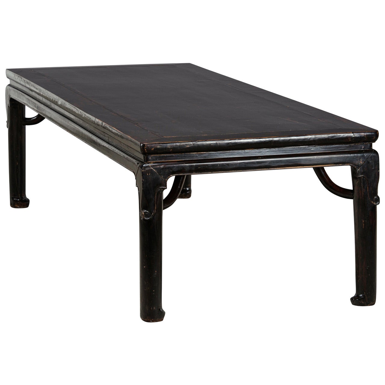 Large Black Lacquer Dining Table, Mid-19th Century