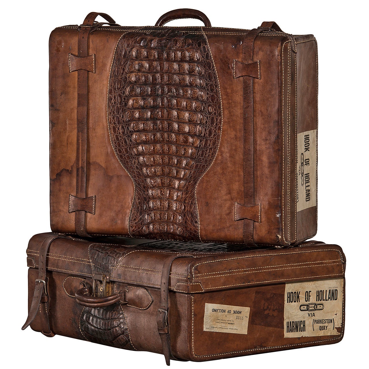 Suitcases with Beautiful Patina, Uruguay 1920-1930