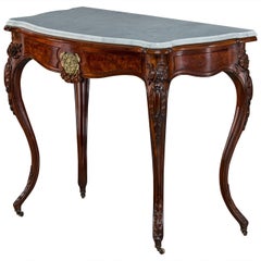 French Console Table with Marble Top, Mid-19th Century