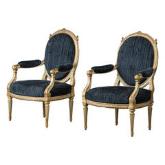 Pair of Elegant Armchairs, Louis XVI Style 12