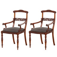 Elegant Armchairs in Hetsch Style, Copenhagen, 1820-1830