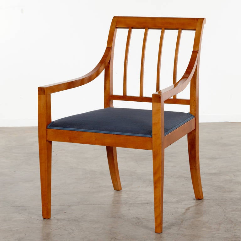 Danish Pair of Fritz Henningsen Armchairs, Solid Birch, 1930-1950 For Sale