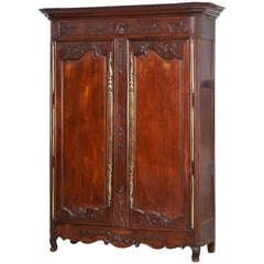 French Louis XVI Cabinet Chestnut Fine Carvings and Hardware, circa 1790