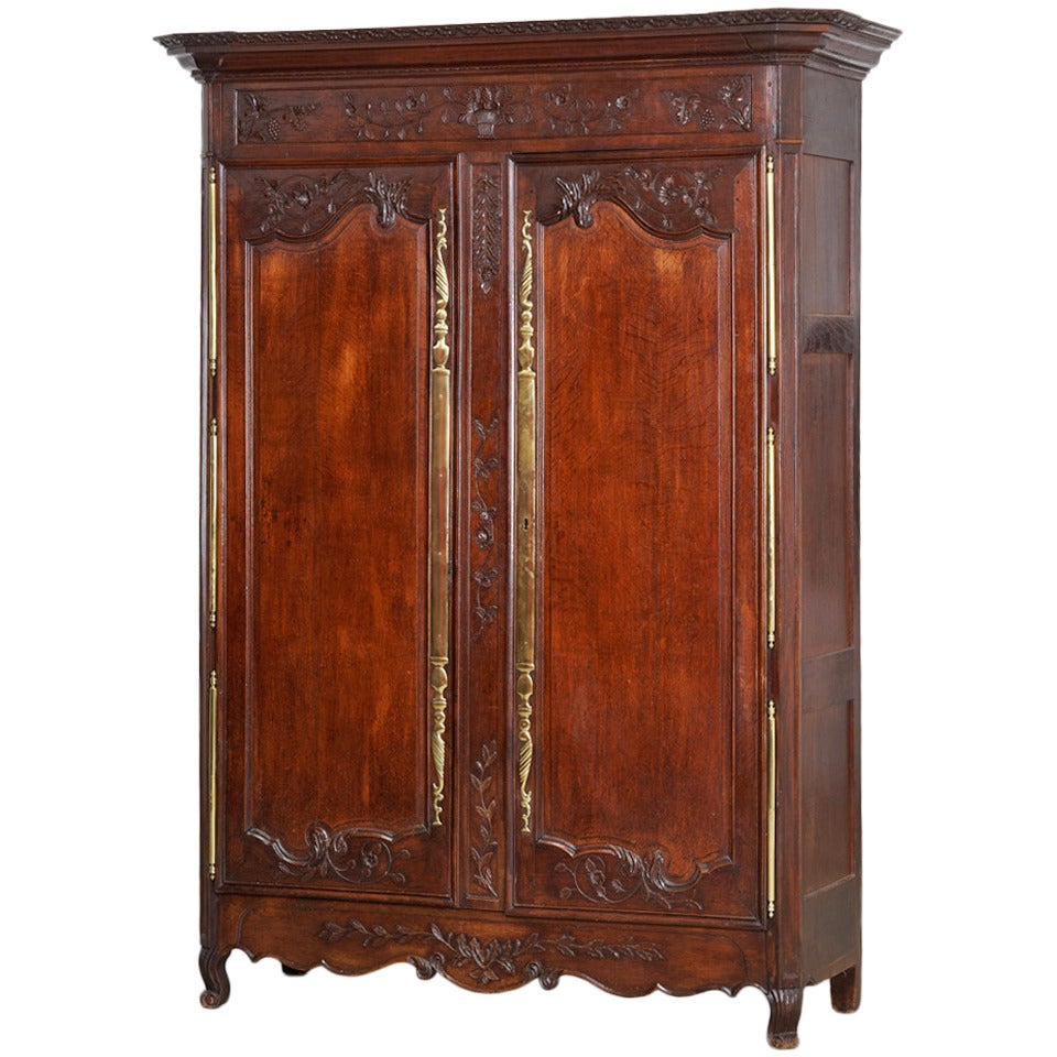 French Louis XVI Cabinet Chestnut Fine Carvings and Hardware, circa 1790
