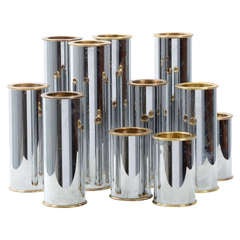 Swedish Candle Holders In Steel And Brass 1980s Englesson