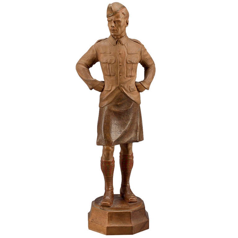 Sculpture of Scottish Corporal at 1stdibs
