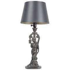 Antique Swedish Bronze Lamp