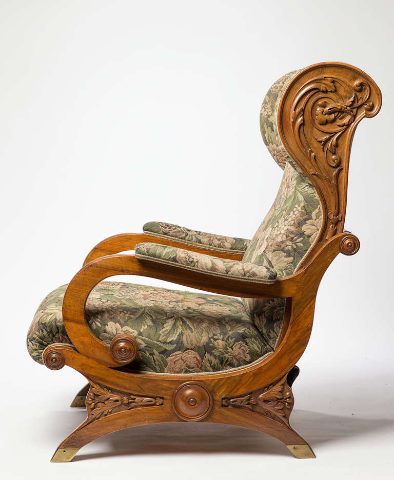 Biedermeier Library Chair, Mid 19th Century For Sale