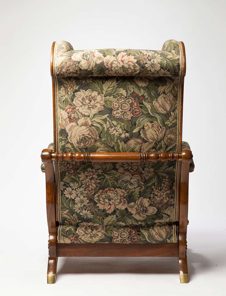 Mahogany Library Chair, Mid 19th Century For Sale