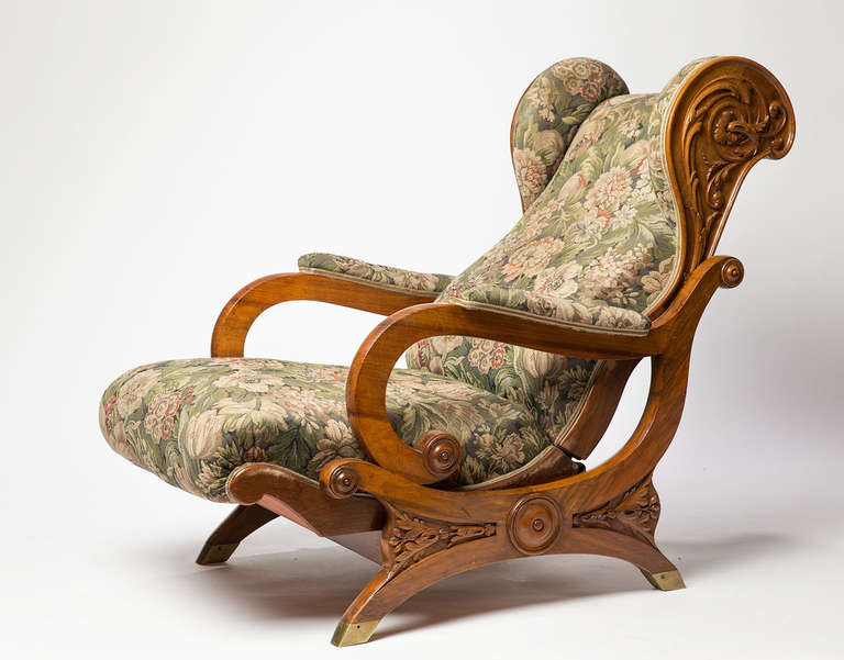 Mahogany library chair made mid 18th century in Germany.
Probably made by Karl Friedrich Schinkel ( 1781-1841 )
