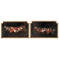 Early 20th Century Pair of over Door Panels