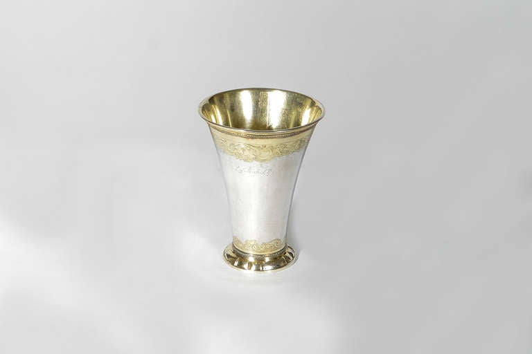 18th C. silver beaker, made in Stockholm 1757.
By Gustaf Henning.