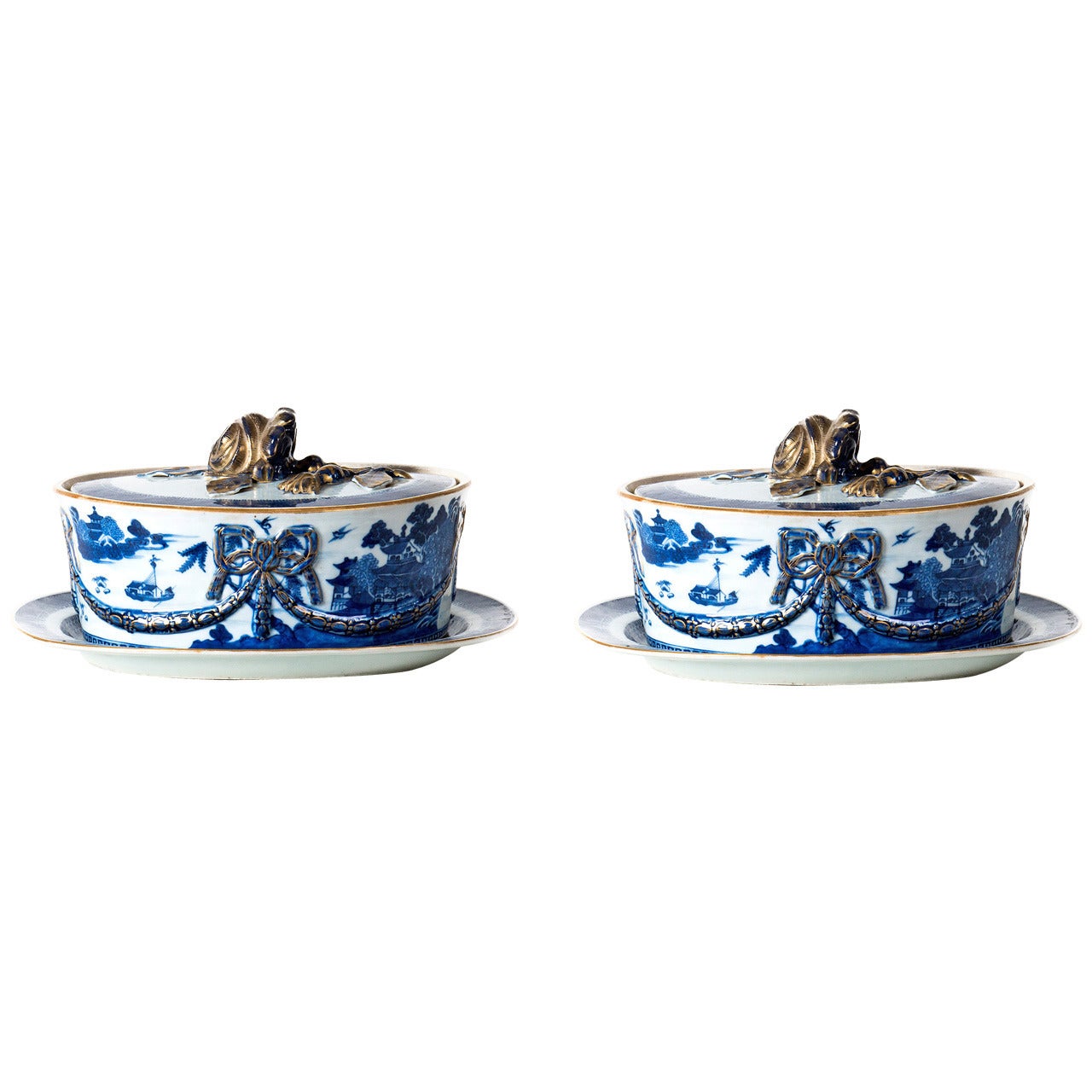 18th Century Chinese Export Porcelain Terrine Molds