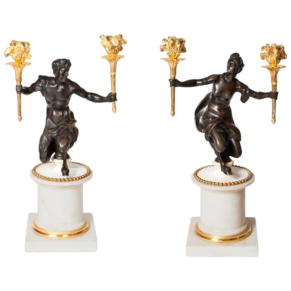 Pair of English, 18th Century Candelabras For Sale