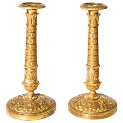 Pair of Empire Candleholders in the Shape of Obelisks