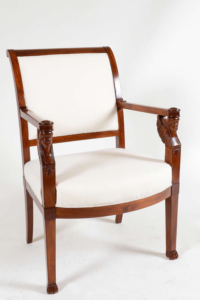 Set of Four 19th Century Empire Chairs