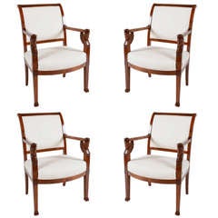 Set of Four 19th Century Empire Chairs
