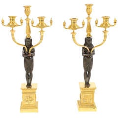 A Pair of 19th Century Empire Candelabras