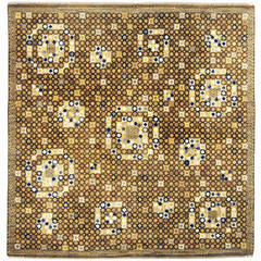 "Bankrabatten Brun" Swedish Piled Rug, Signed AB MMF BN