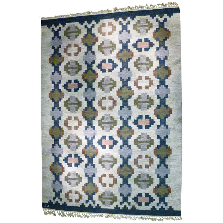 Swedish rölakan rug -Designer Judith Johansson For Sale