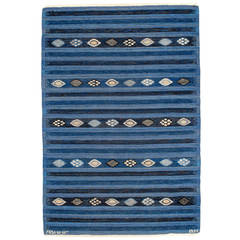 Vintage "Blåbär" Swedish Märta Måås Fjetterström carpet