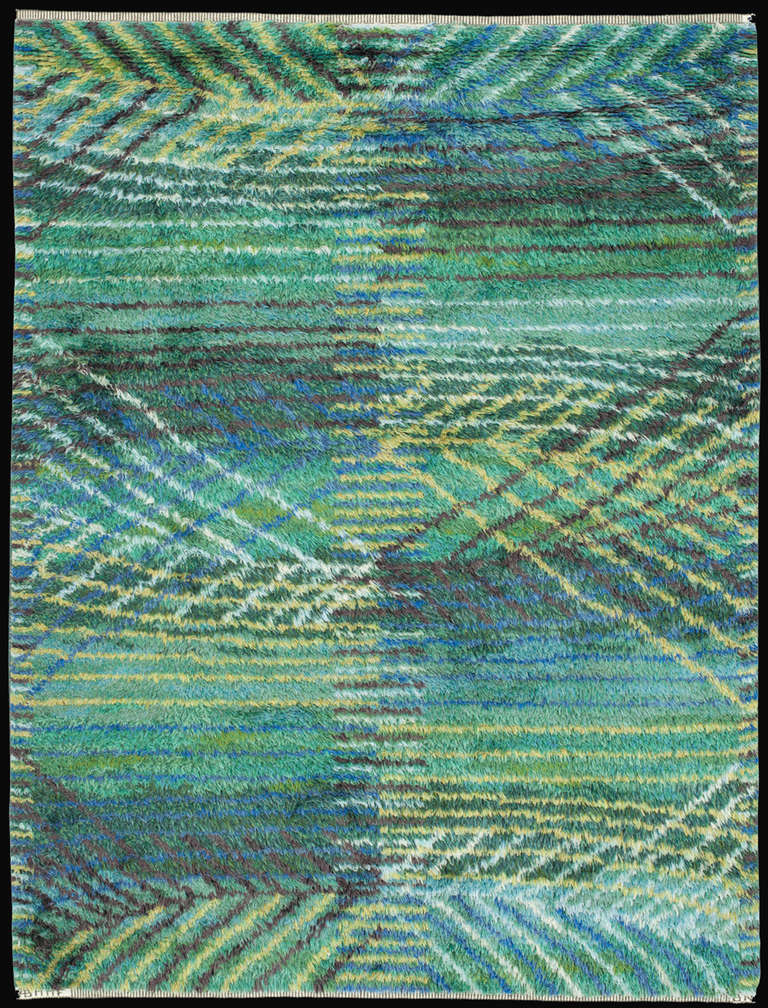 Swedish Rya rug by Barbro Nilsson