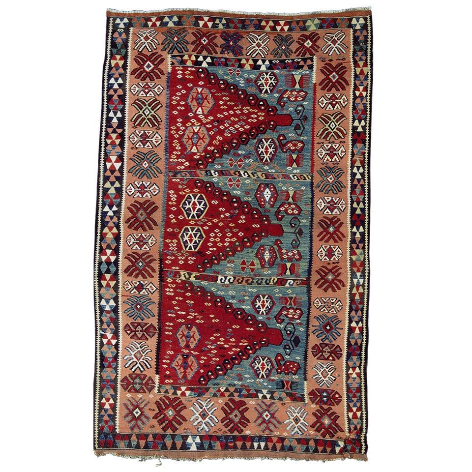 Antique Anatolian Erzerum kilim saf For Sale