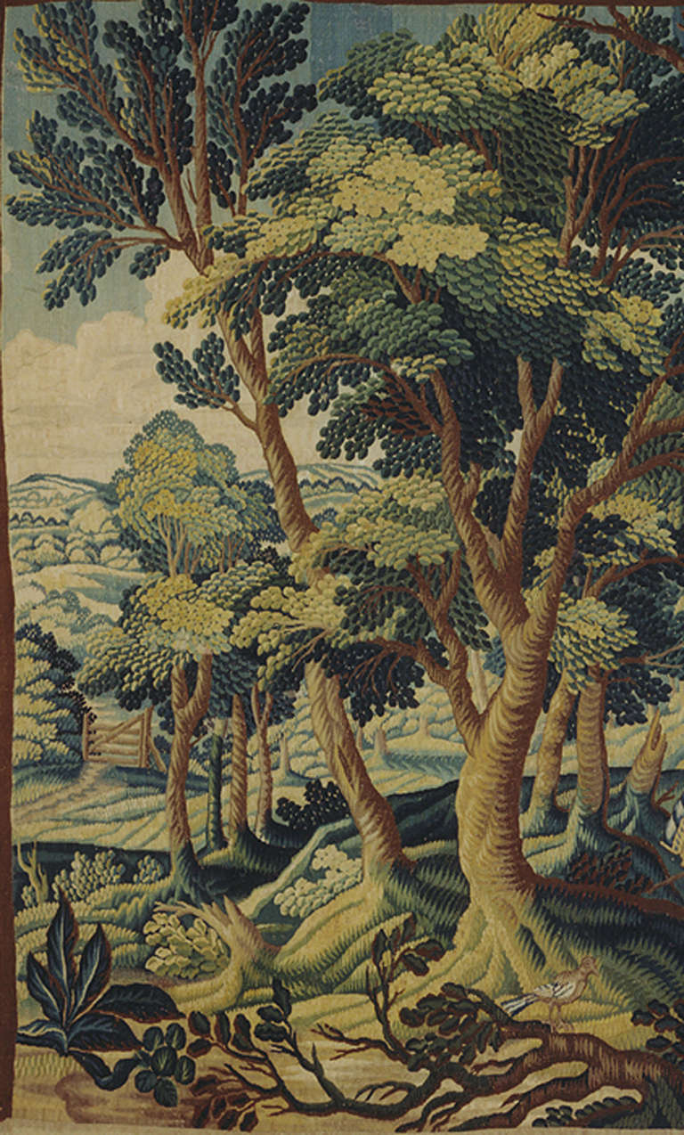 French Flemish Verdure Landscape Tapestry For Sale