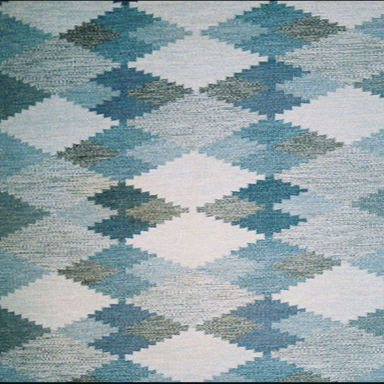 Late 20th Century Swedish Flatwoven Carpet-designer Ulla Parkdah For Sale