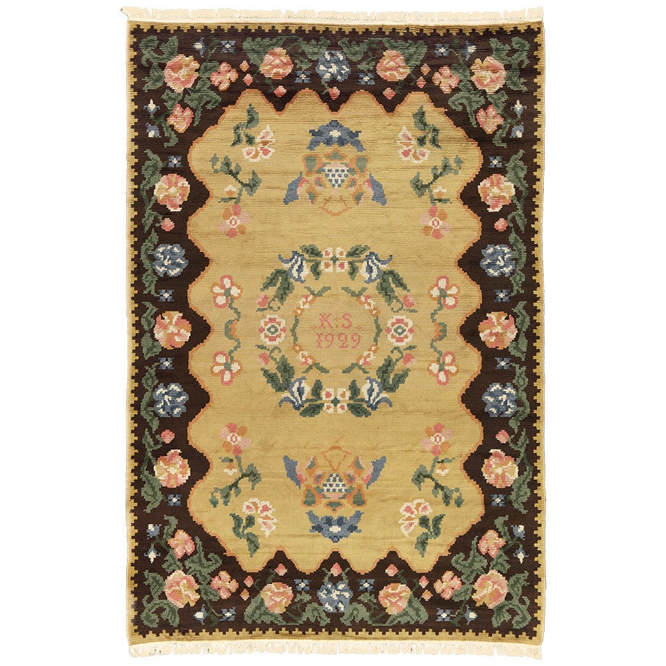 Swedish piled rug-Ågermanl Hemslöjd For Sale
